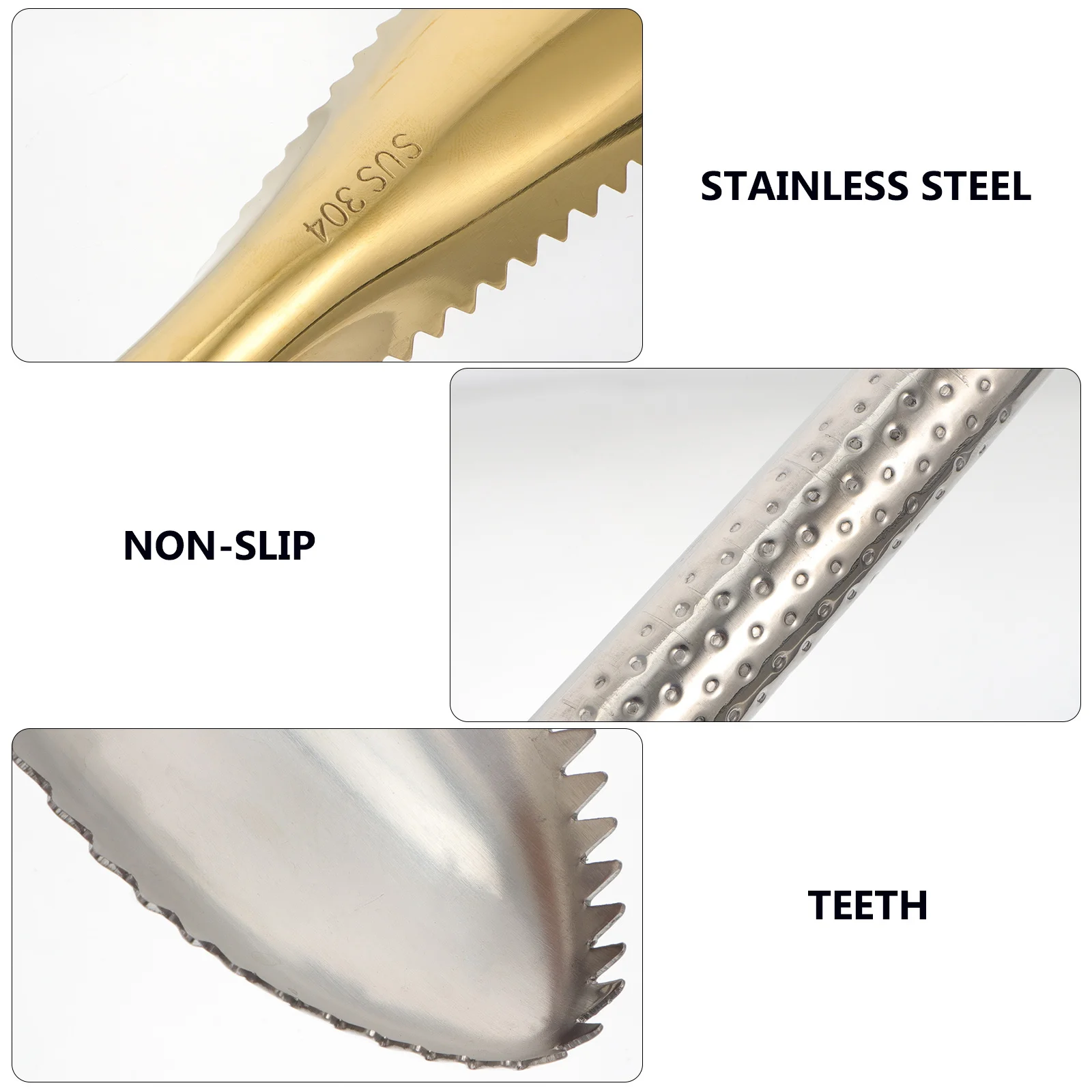 

2Pcs Fish Scaler Stainless Steel Ergonomic Handle Non-Slip Wall-Hanging Kitchen Gadget for Scale Removal Household Use