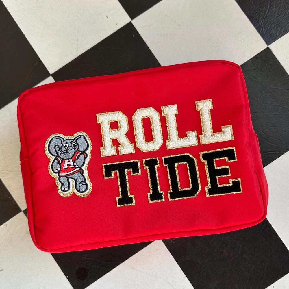 S /M/L/XL الأزرق الداكن النايلون الحقيبة عيد الميلاد الأحمر النايلون الحقيبة حقيبة مستحضرات التجميل السفر حقيبة أدوات الزينة السفر المنظم مهرجان الهدايا حقيبة