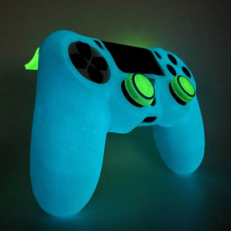 Glow in Dark Games Accessories Gamepad Joystick Case Cover  for PS4 Soft Silicon Case for PlayStation 4 Controller Skin Case