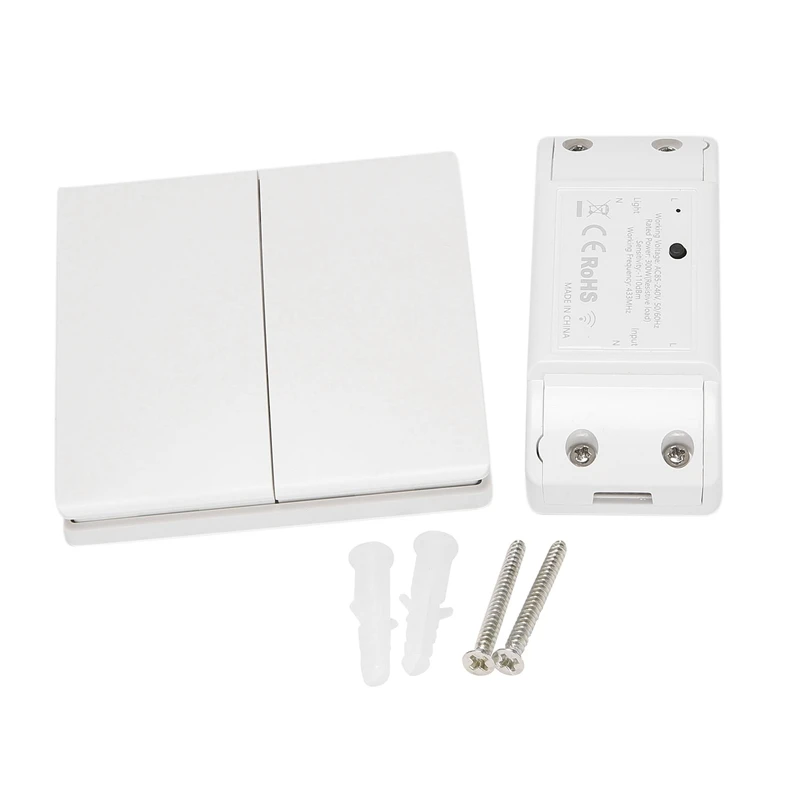 

Remote Control Wifi Smart Wall Light Switch Wiring-Free Switch Graffiti 86 Panel Double Open Double Control