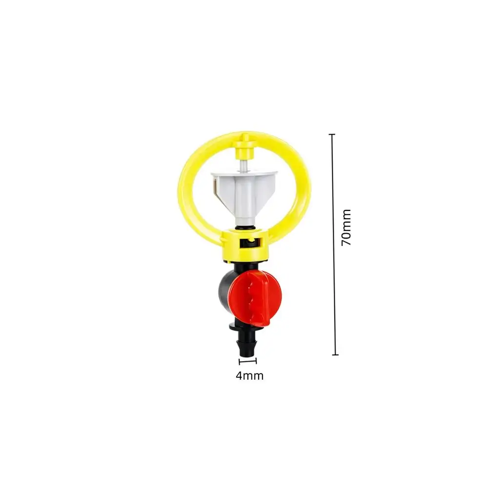 10Pcs Adjustable 360° Rotary Micro Sprinkler with Shut-off Valve 16mm 4/7mm Barb for Garden Greenhouse Irrigation  Lawn Watering