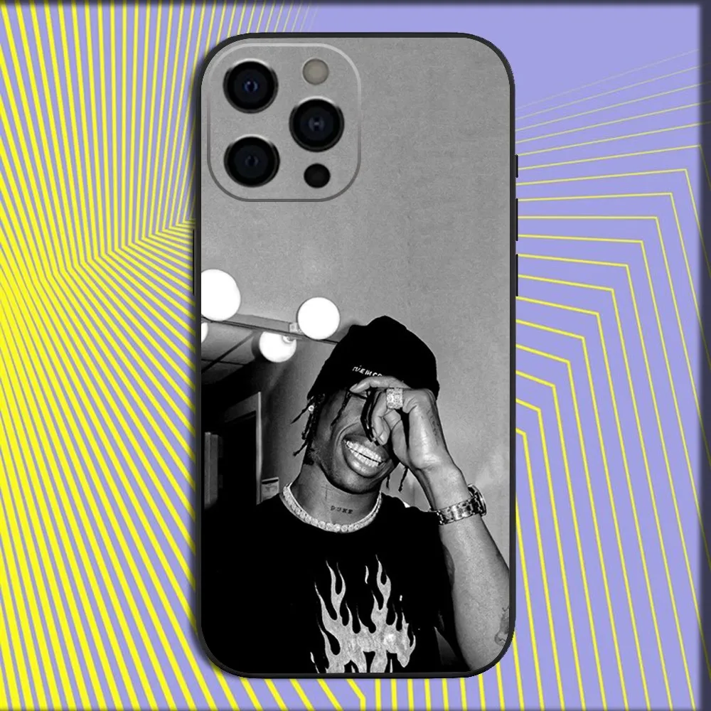 Rapper Singer T-Travis Scott Phone Case For iPhone 16,15,14,13,12,11,Pro,X,XS,Max,XR,Plus,Mini Soft Black Cover