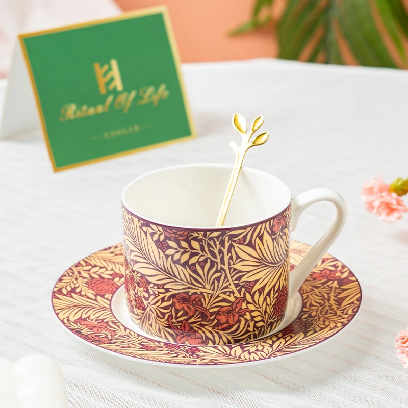 مصنع مطبوعة العظام الصين العتيقة فنجان القهوة مجموعة السيراميك كوب شاي بعد الظهر تصميم تحسس زوجين كوب المياه تذكارية القدح دعوى