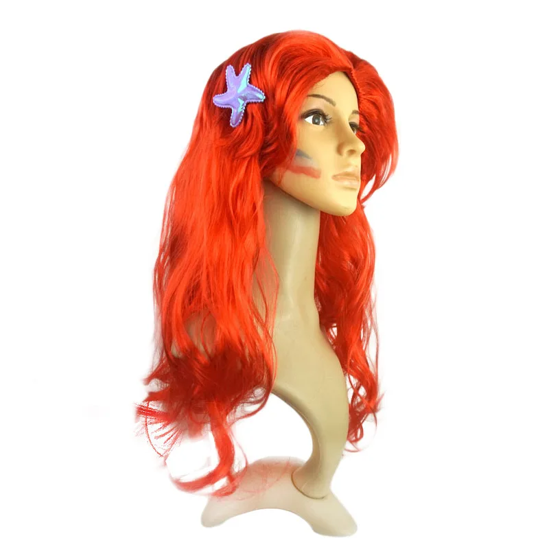 Halloween New Year Mermaid Princess Costume Cosplay Synthetic Wig Party Girl Kids Children Girls Hair Accessories