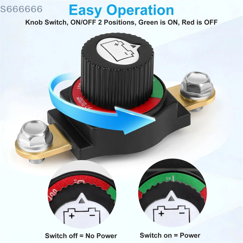 مفتاح فصل البطارية الجانبي للسيارة 275A 12 فولت-48 فولت مفتاح تشغيل/إيقاف الطاقة للبطارية