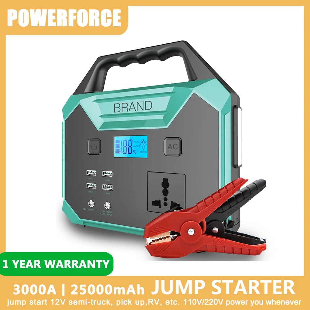 25000mAh Jump Starter Portable Power Bank Car Battery Booster 12V Auto Starting Device for Petrol Diesel 14L/12.8L Free Shipping