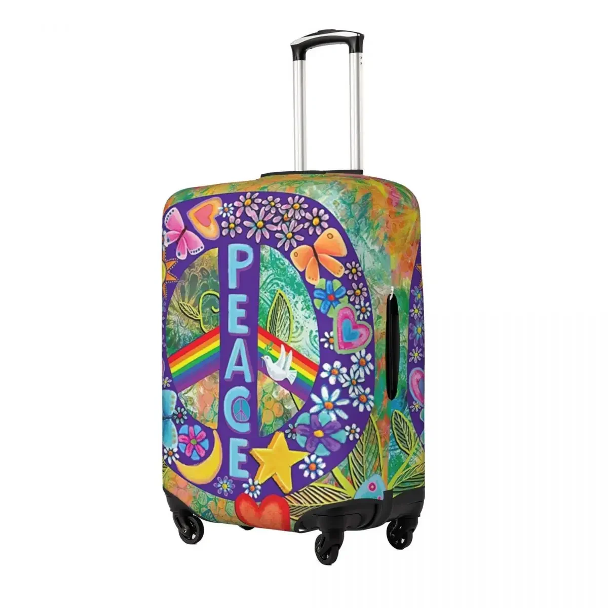 Peace Floral Garden Print Luggage Protective Dust Covers Elastic Waterproof 18-32inch Suitcase Cover Travel Accessories