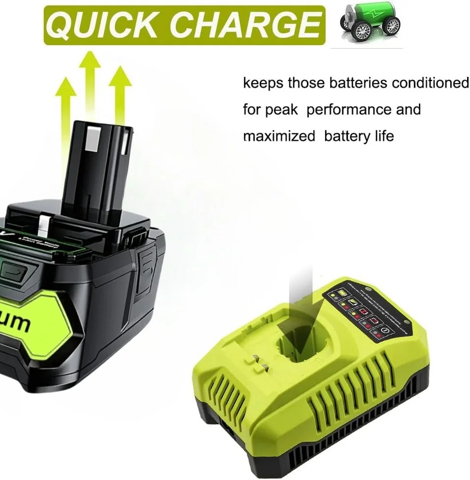 1PC/2PC Suitable For Leyobi RYOBI 18V 8.0Ah Rechargeable Lithium Battery For Handheld Drill P105 P104 P107 RB18L50 RB18L20 P108