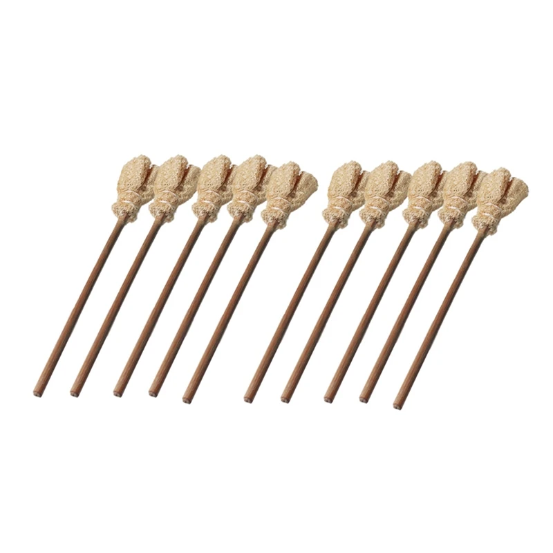 10PCS Hand-Made Loofah Loofah Pen Cleaner Cup Brush Teapot Brush Loofah Brush Kung Fu Tea Ceremony Parts