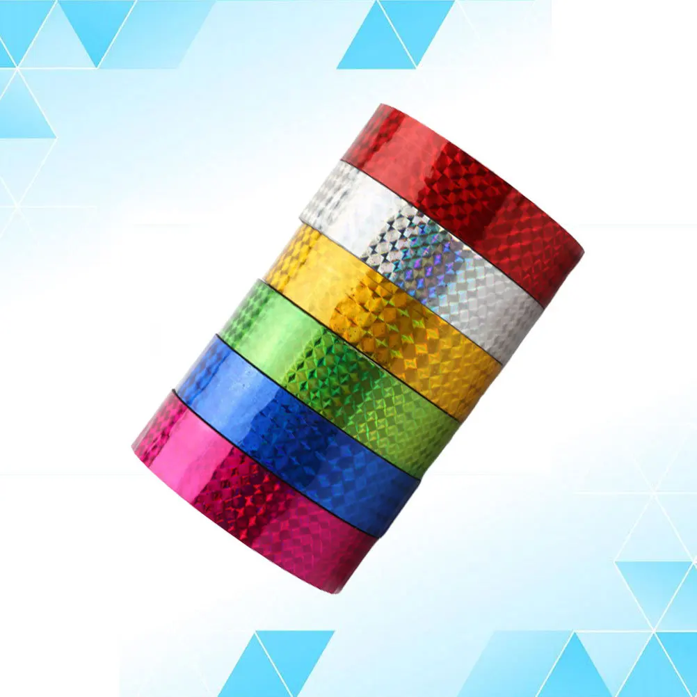 

6 Rolls Colored Holographic Tape Set Perfect for DIY Craft Gift Wrapping Decoration Photo Album Stationery Decoration Tape