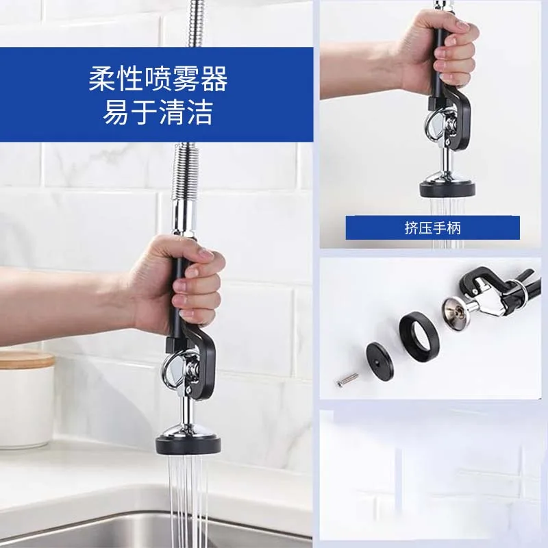 Robinet de cuisine commercial au Design moderne de haute qualité, robinet d'évier chaud et froid monté sur le pont en laiton, caractéristique Flexible, noyau de Valve en céramique