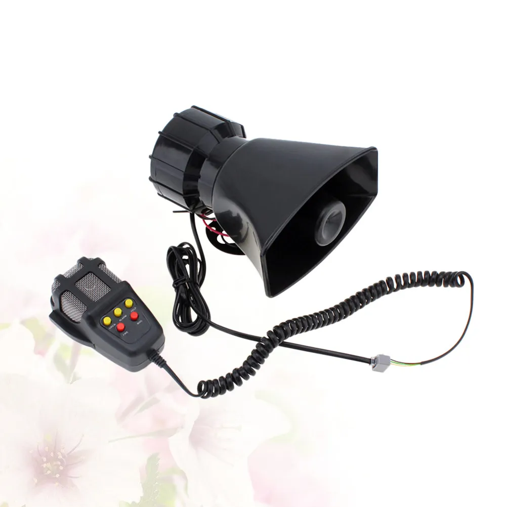 100W 12V Square Opening 5 Tone Electric Horn for Car Loud Voice Shouting Horn Warning Alarm Universal Van Boat