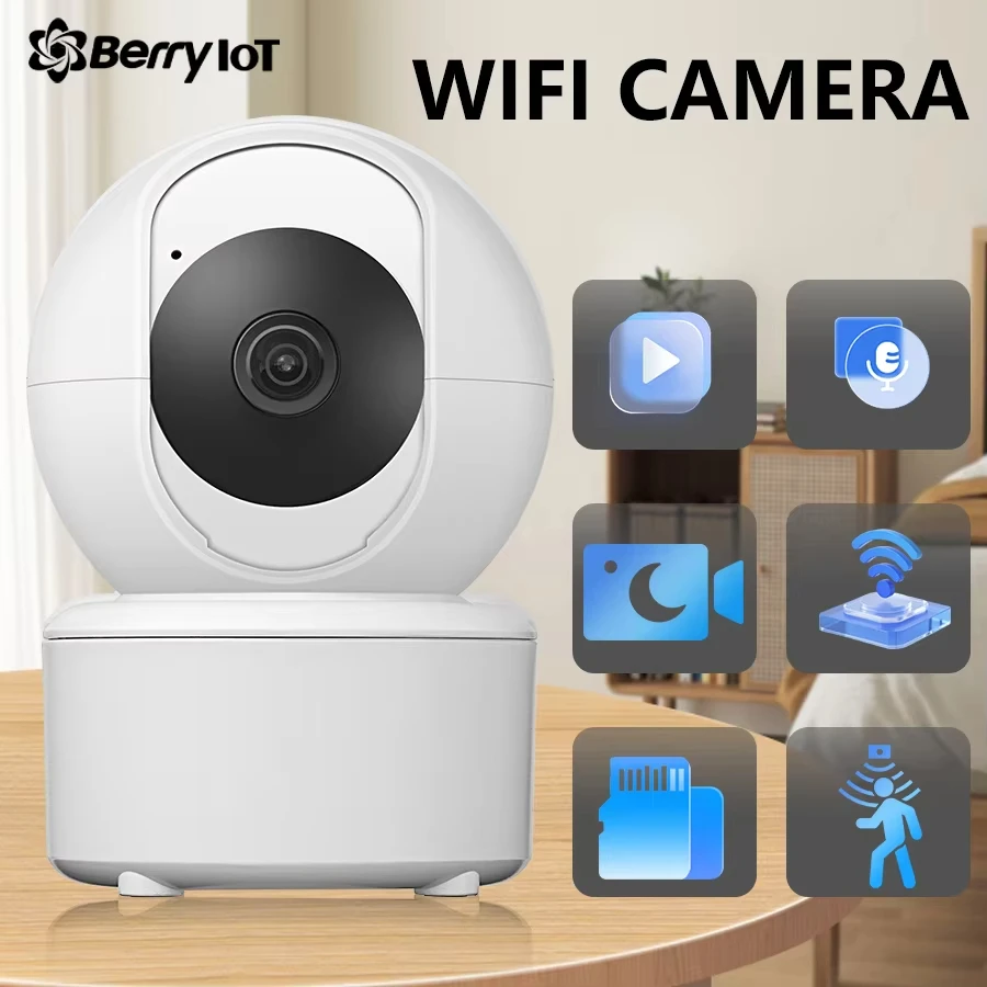 4MP PTZ Baby Monitor Camera - WiFi Indoor Security Cam with Voice Intercom & Night Vision, CCTV Surveillance for Home