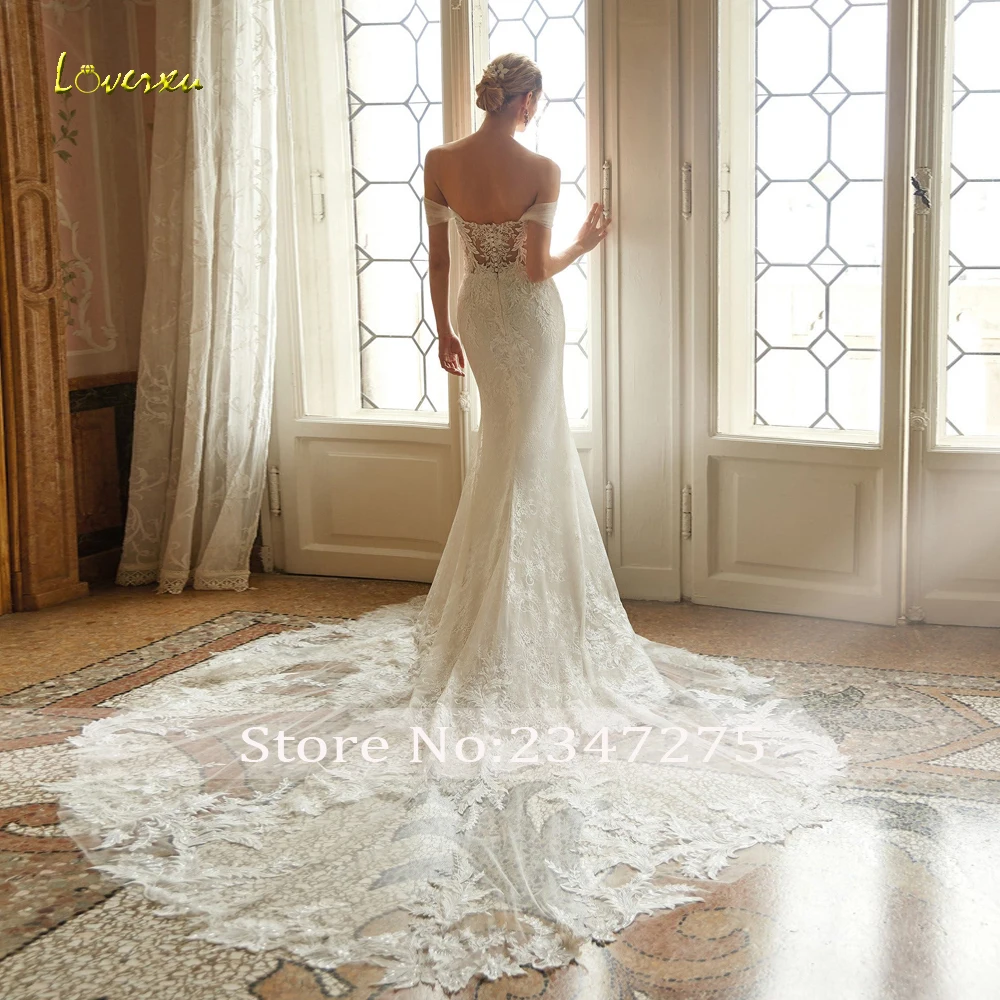 Loverxu Mermaid Classic Wedding Dresses Sweetheart Off The Shoulder Vestido De Novia Bead Appliques Sexy Custom Made Bridal Gown