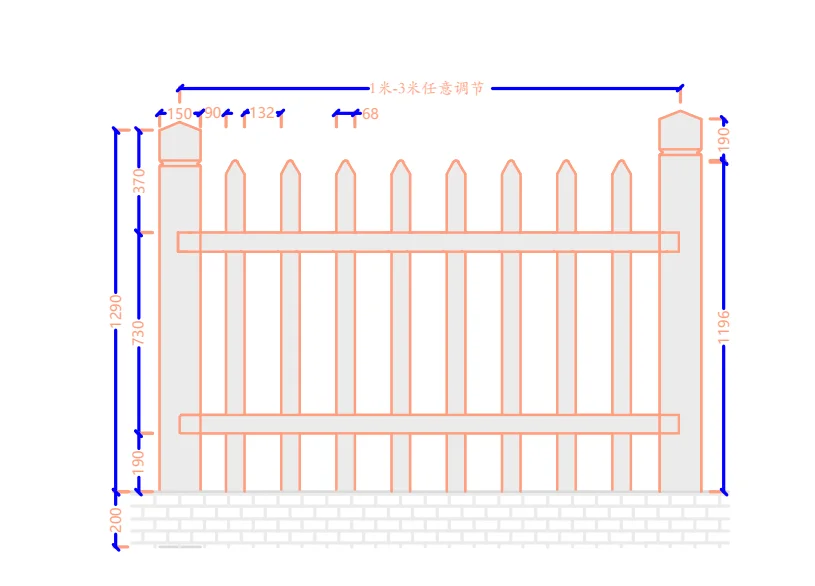 Precast Garden Decorative Concrete Picket Fence Molds For Sale view 3