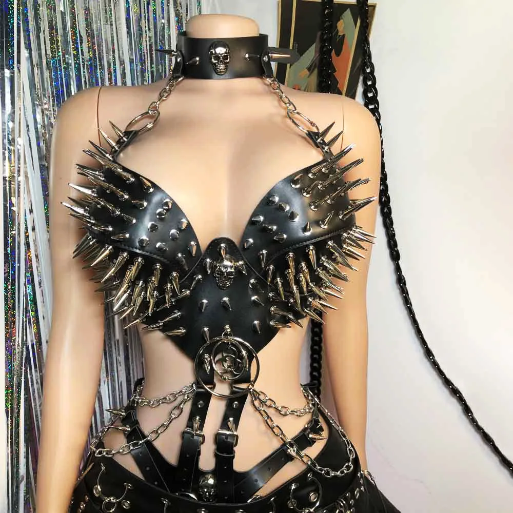 

Emo Kawaii Punk Rock DIY Gothic Tanks Eco E-Girls Skull Club Wear Y2K Halter Camisole TOPS Harajuku Studded Rivet Goth Grunge