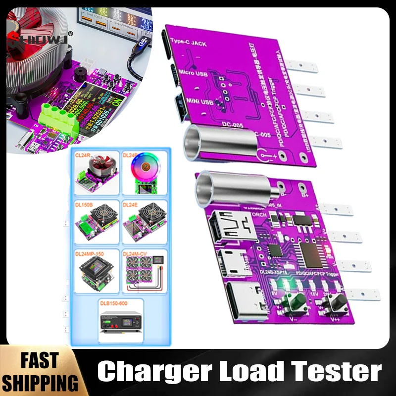 1Pcs Type-C PD3.1 Fast Charging Protocol 4-Wire Test Board Voltage Meter Deceiver 140W Charger Aging Tool For DL24 Load Tester