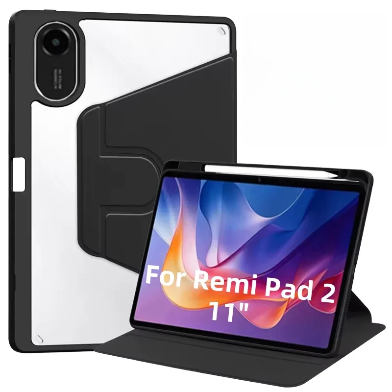 

For Xiaomi Redmi Pad 2 Case 360° Rotation Smart Funda Coque For Redmi Pad 2 2025 11inch With Pencil Holde Tablet Cover