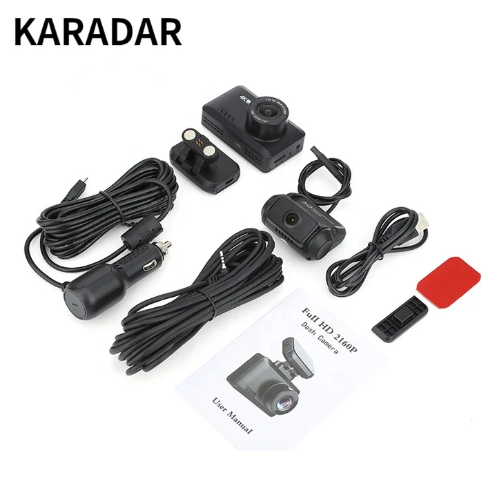 4K Fully Hidden Car Dash Cam Dual Camera Lens Built-in Wifi And Gps Dashcam Loop Recording T8