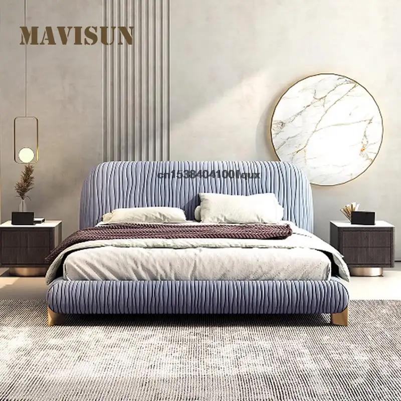 

Designer Double Bed Mattress Bedroom Furniture For Large Apartment Bed Of Couple Italian Style Solid Wood King Size Bed Frame