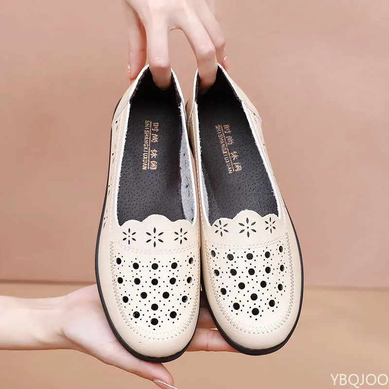 

Summer Sandals Fashion New Style Breathable Hollow Soft Bottom Non Slip Flat Bottom Casual Women's Single Shoes for Daily Use