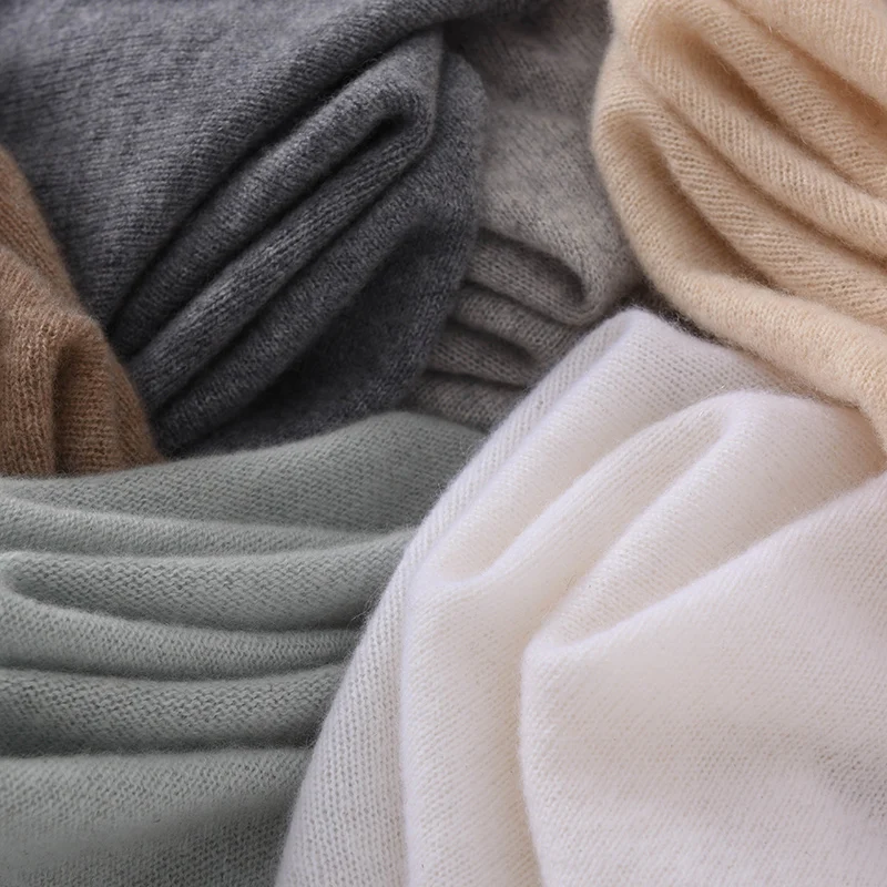MVLYFLRT Women's 100% Pure Goat Cashmere Asymmetrical Triangular Scarf Knitted Solid Color Versatile All-Season Wrap for Ladies
