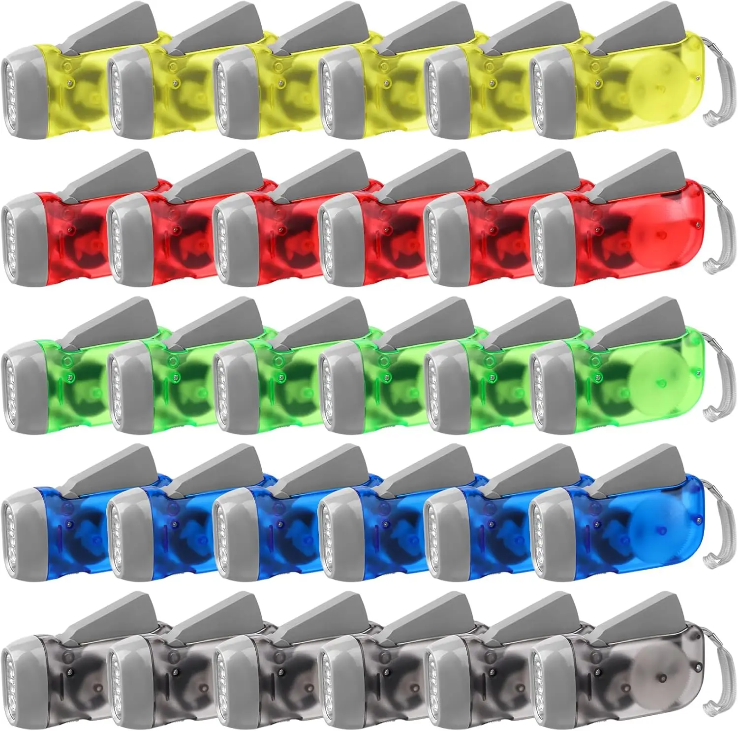 

30 Pcs Hand Crank Flashlight 3 LED Emergency Light for Camping Hiking Survival