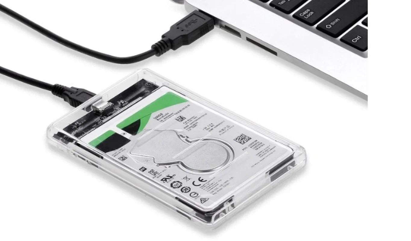 Carcasa transparente para disco duro HDD SSD de 2,5 pulgadas, adaptador Sata a USB 3,0, 5 Gbps, compatible con protocolo UASP de 2TB