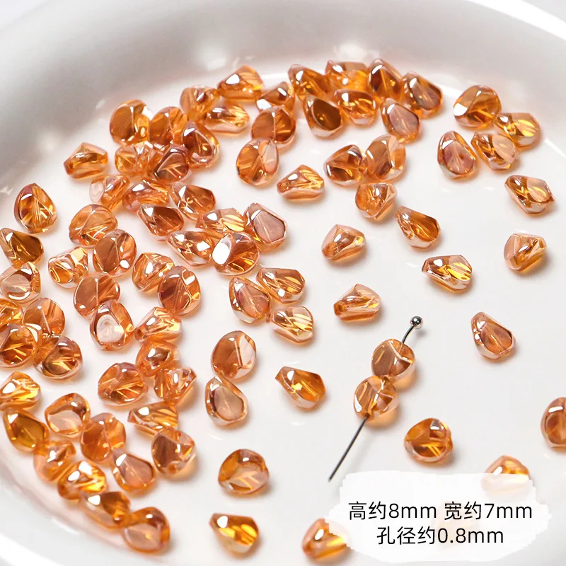 30Pcs/lot 8x7MM Irregular Loose Spacer Beads Crystal Glass Beads for DIY Necklace Bracelet Earring Jewerlry Making Findings