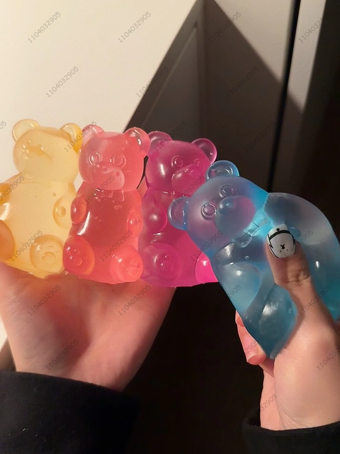 Colorful Gummy Bear Fudge Squeeze Toy Jelly Bean Gummy Candy Fidget Hand Relax Toy Anti-Stress Release for All Ages - Detail 1