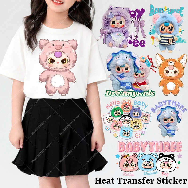 

Cartoon Cute Heat Transfer Sticker Anime Baby Three Iron on Patches T-shirt Decor Decal Clothes Appliques DIY Stickers Gift 2026