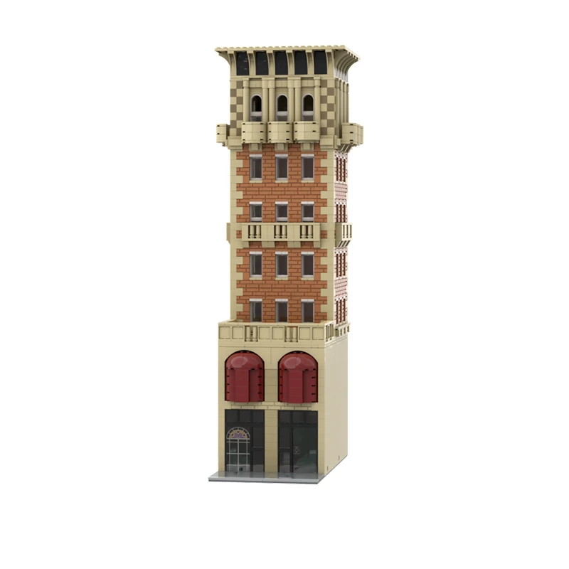 City Street View Model MOC Building Bricks High-Rise Histroic Hotel Modular Technology Children Holiday Gifts Assemble Toys Suit