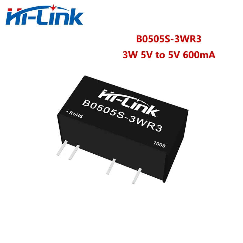 10pcs/lot Hi-Link Manufacturer New Model 3W 5V to 5V 600mA DC DC Converter Isolated Non-reglated Power Supply Module B0505S-3WR3