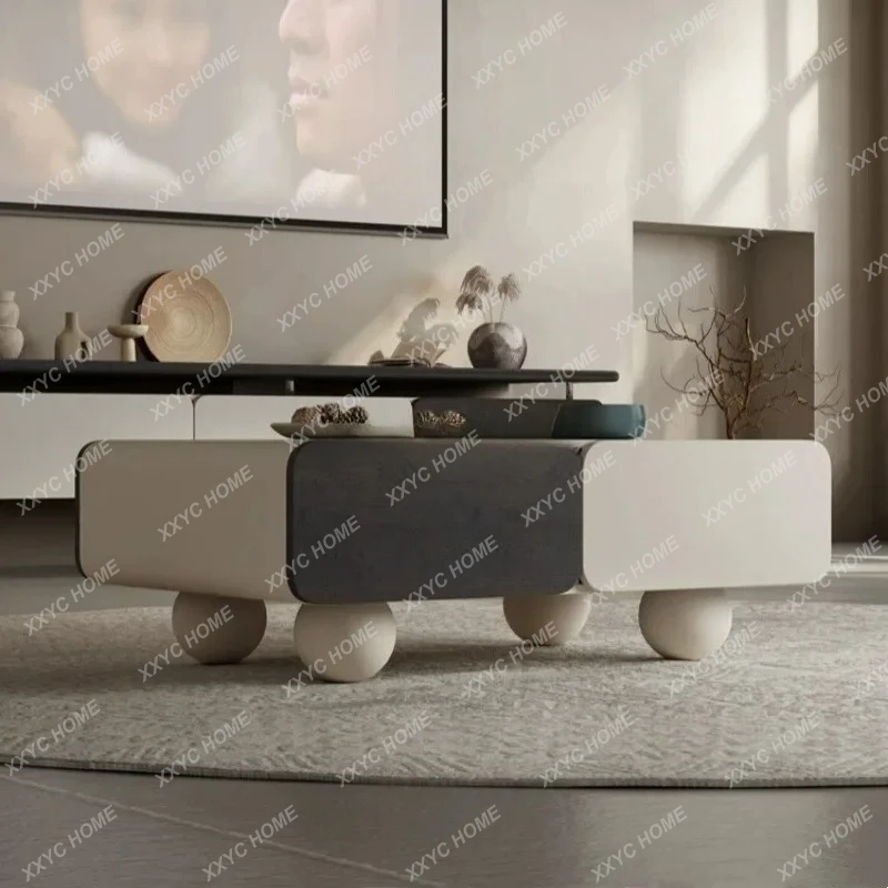 طاولة قهوة حديثة وبسيطة وطاولة شاي إبداعية مستطيلة وبسيطة #2