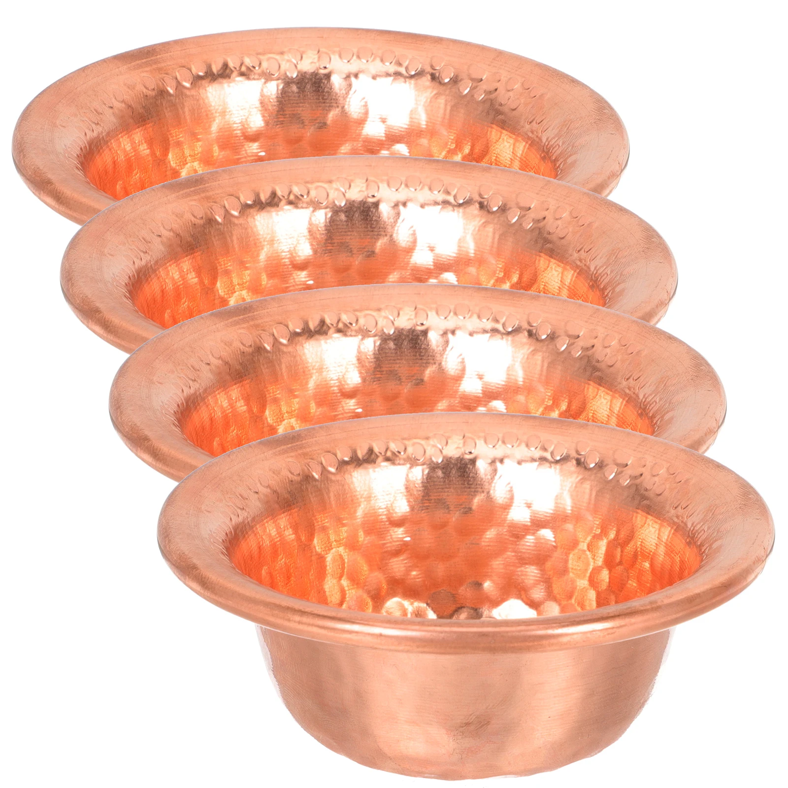 

4pcs Copper Incense Bowl Smooth Surface Tools Ritual Water Bowls Temple Decorative Home Accessories