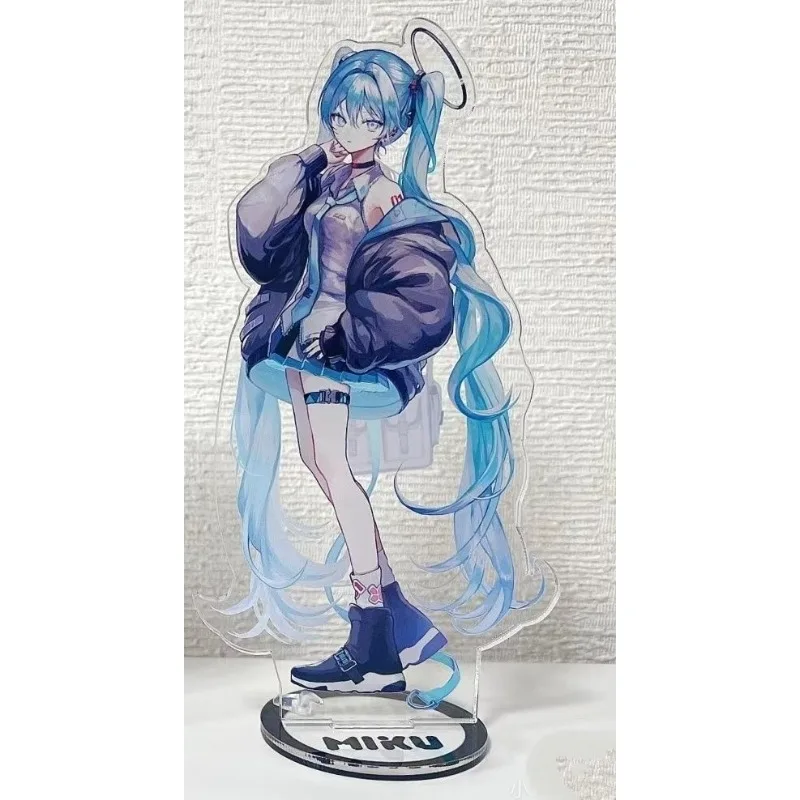 Nowy Hatsune Miku akrylowy stojak rysunek Hatsune Miku projekt Diva Anime urządzenia peryferyjne Cartoon Design ozdoba na biurko znak humanoidalny