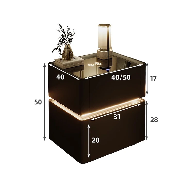 Hidden Storage Siple Nightstand Bedside Light etal Luxury Nightstand Wireless Sart esa De Noche Hoe Furniture