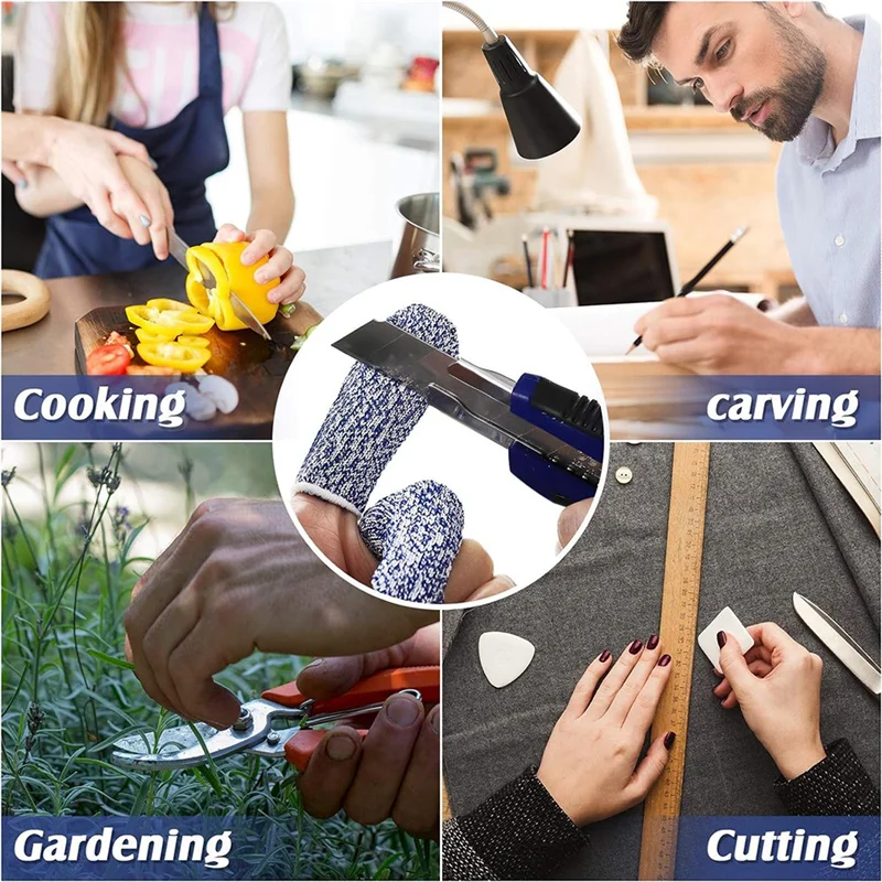 AS95-40 Pcs Finger Cots Cut Resistant Protector Anti Cut Fingertips Finger Sleeve Reusable Finger Covers Thumb Finger