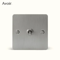 Avoir Carved Lever Toggle Switch 2Way Nickel Brushed Matte Panel Wall Electrical Socket Usb Type C Charging Port Lighting Dimmer