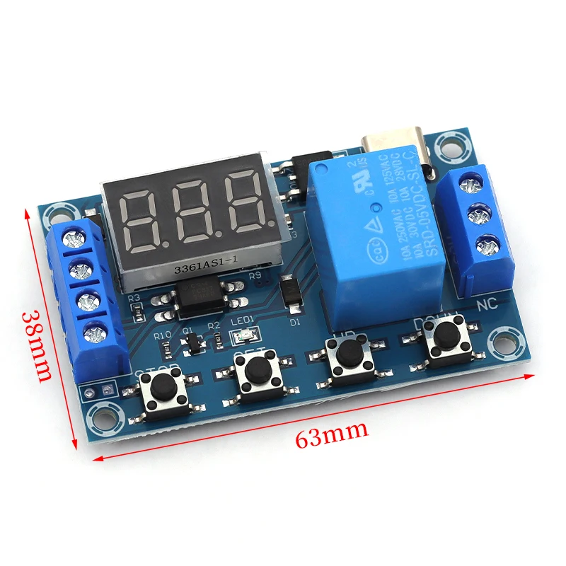1/5/10Pcs 1 Channel 5V Relay Module Time Delay Relay Module Trigger OFF/ON Switch Timing Cycle 999 Minutes
