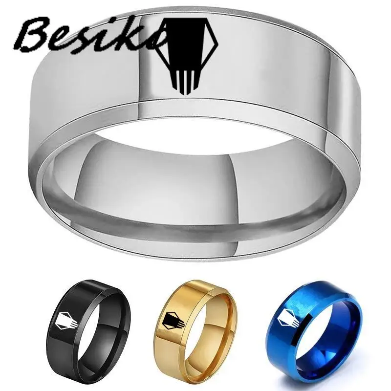 Besiko Cosplay Jewelry Men Stainless Steel Little Finger Rings Anime My Hero Academia Ring Jewelry Accessories Anime Fans Gifts