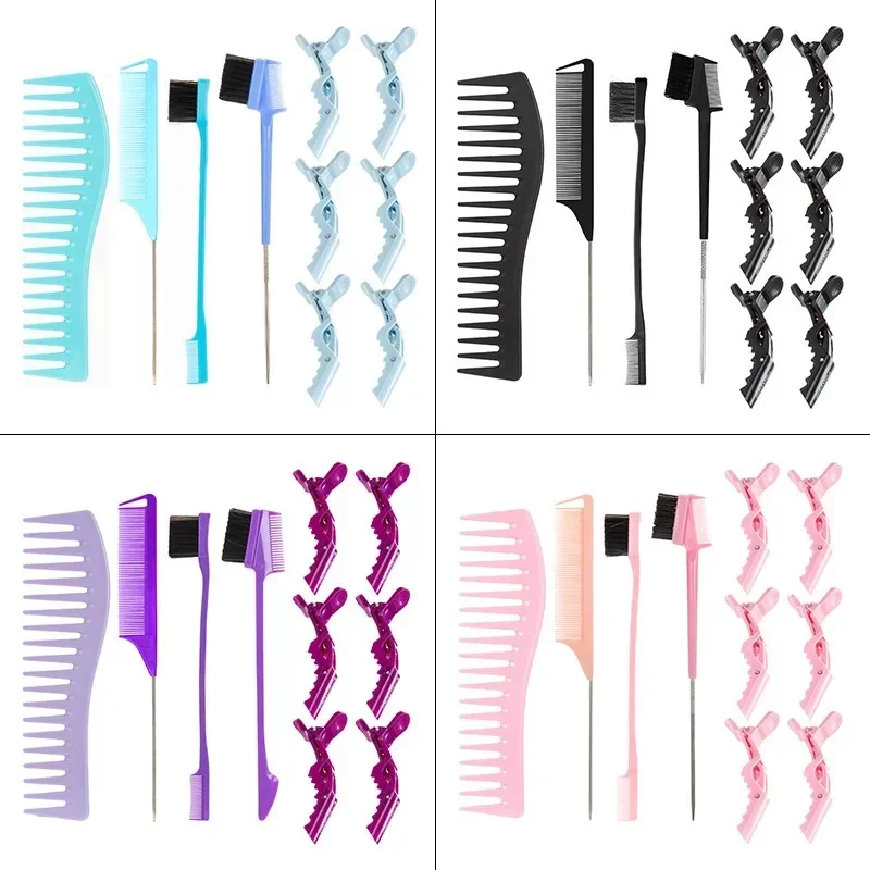 3pcs Hairbrush Hair Styling Combs Tailed Comb Set Coloring Dyeing Comb Salon Tool Sectioning Highlighting Weaving Cutting Comb