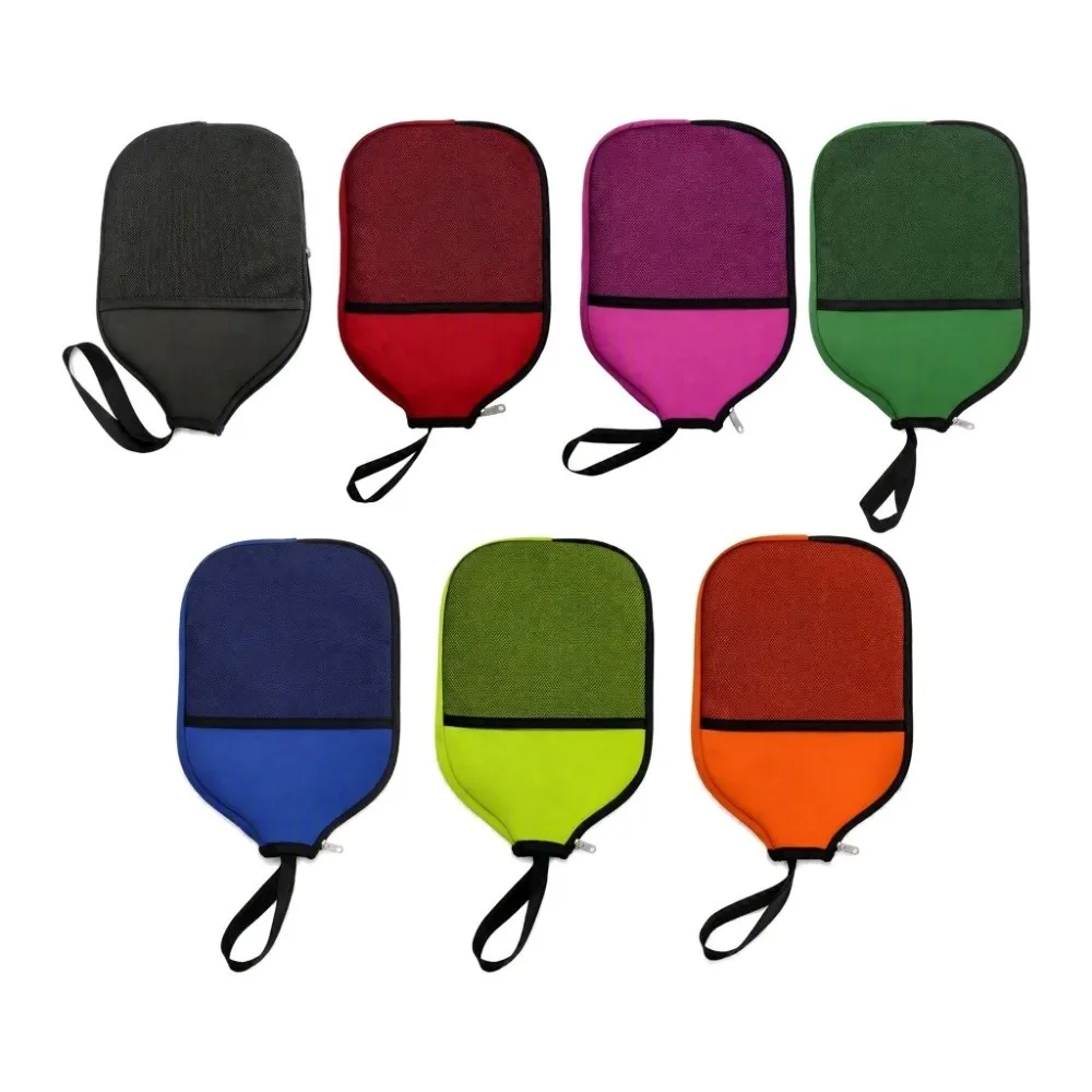 Zippered Pouch Pickleball Racket Cover Waterproof Design Mesh Pocket Pickleball Paddle Case Durable Construction Wear Resistant