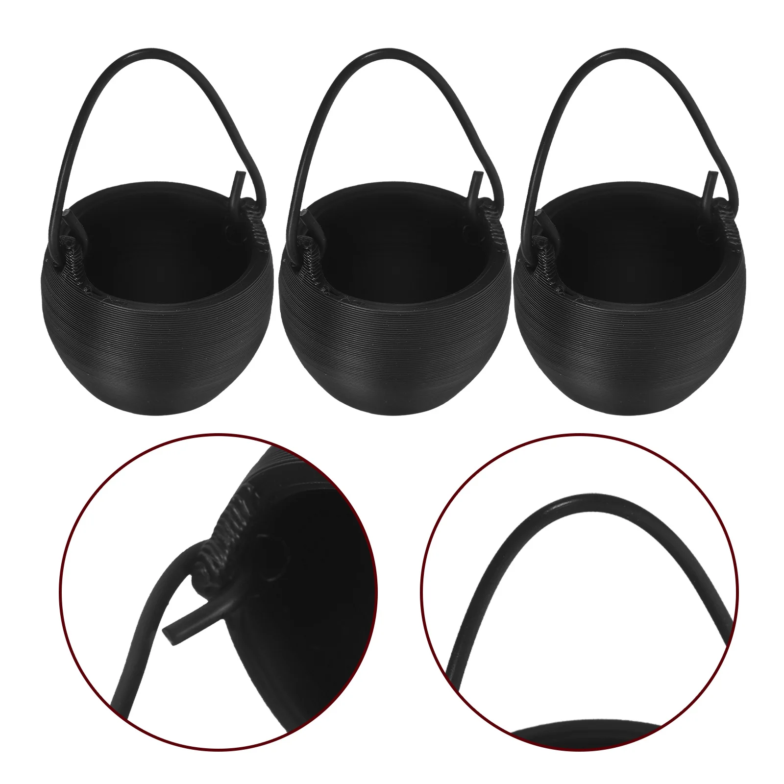 

20pcs Mini Cauldron Pots Halloween Decor Plastic Tiny Witch Candy Holders Party Favors Home Decoration Scene Accessories