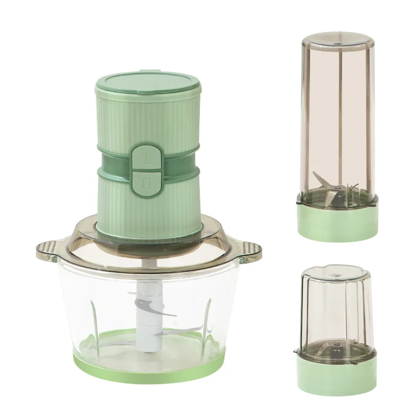 Household Three-in-One Stainless Steel Meat Grinder Double Mixing Blade Fully Automatic Large Capacity for Juicing Minced Meat