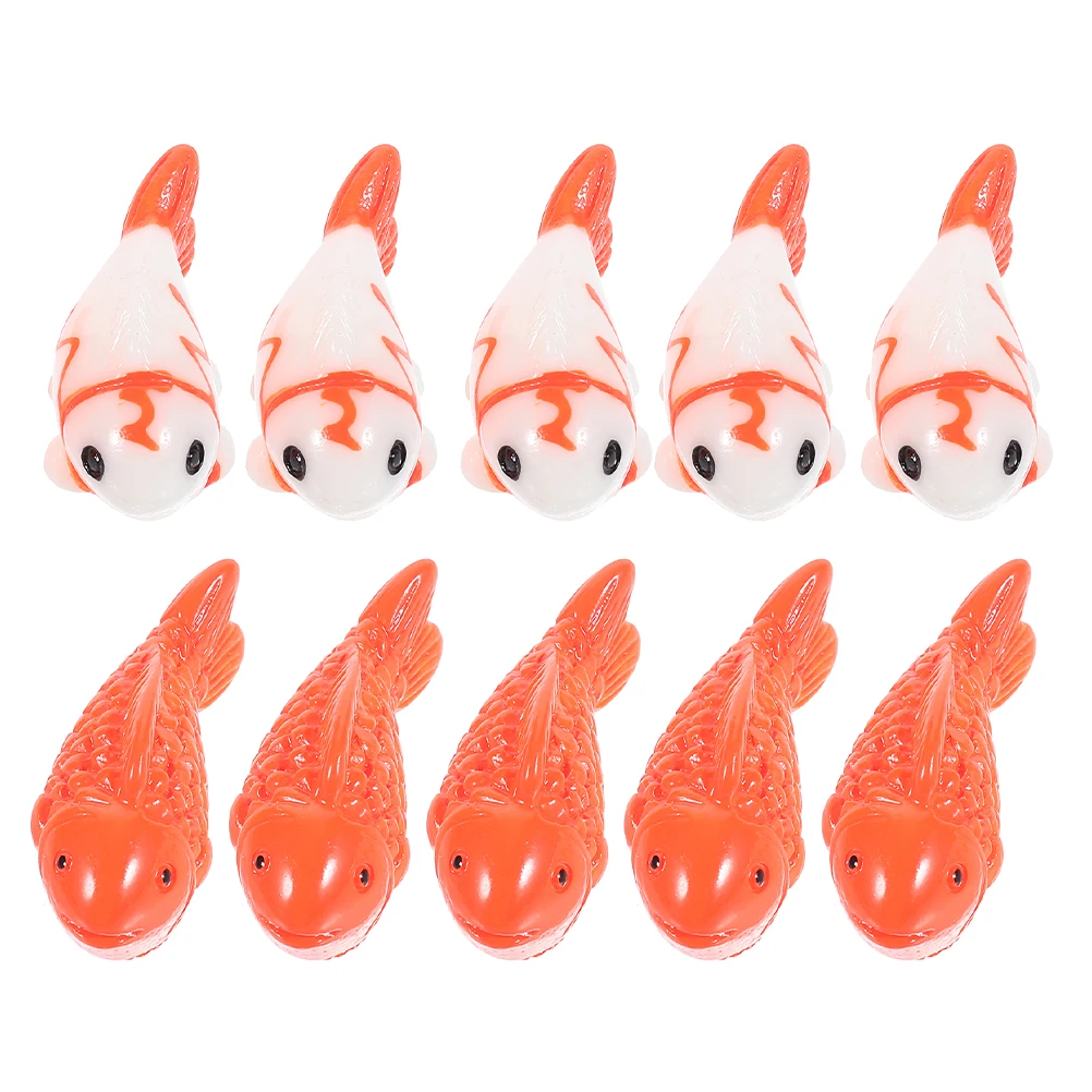 

10pcs Miniature Fish Figurines Resin Marine Animal Ornaments Cartoon Decor for Garden Landscape DIY Aquarium Photo Props