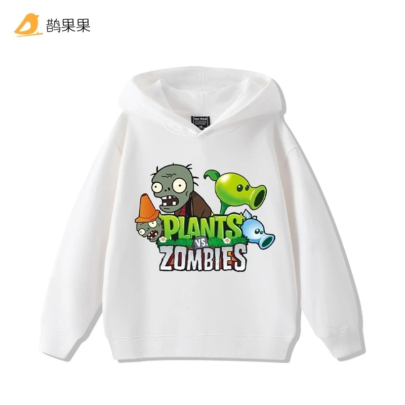 الإبداعية متعة النباتات مقابل لعبة الزومبي طباعة الأولاد البلوز الدافئة للأطفال عارضة أزياء الخريف والشتاء الصوف مقنعين البلوز