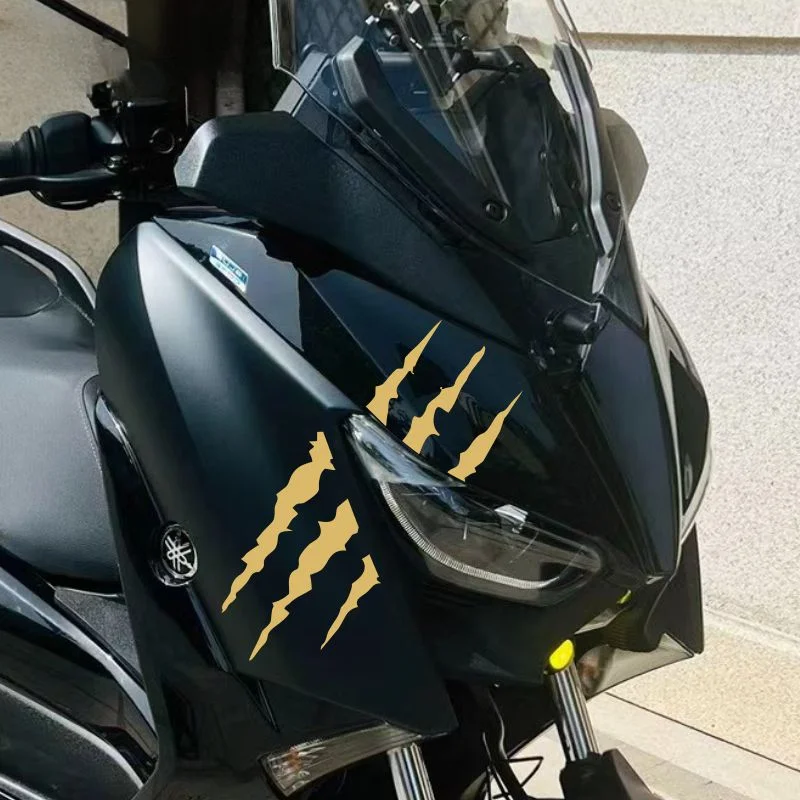 Pegatinas universales de vinilo impermeables para faros de motocicleta, garras de monstruo, arañazos, bricolaje, para YAMAHA XMAX300