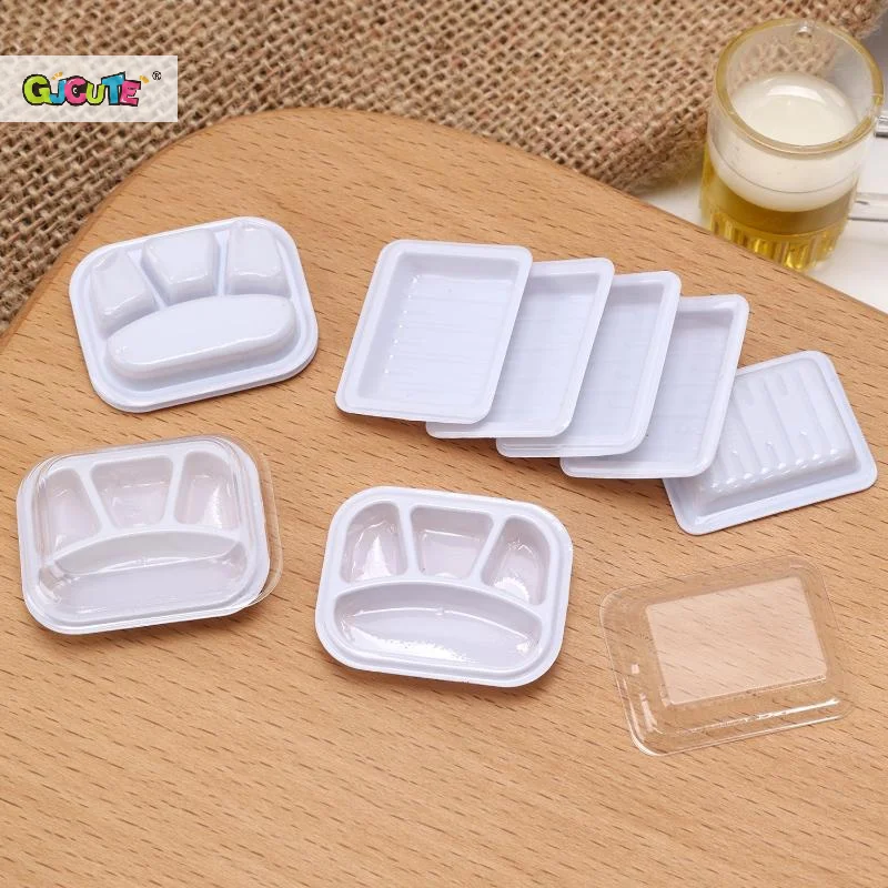 10Pcs Mini Simulation DIY Food Toy Meal Box Model Miniature Disposable Lunch Boxes Dollhouse Decoration Accessories Photo Props