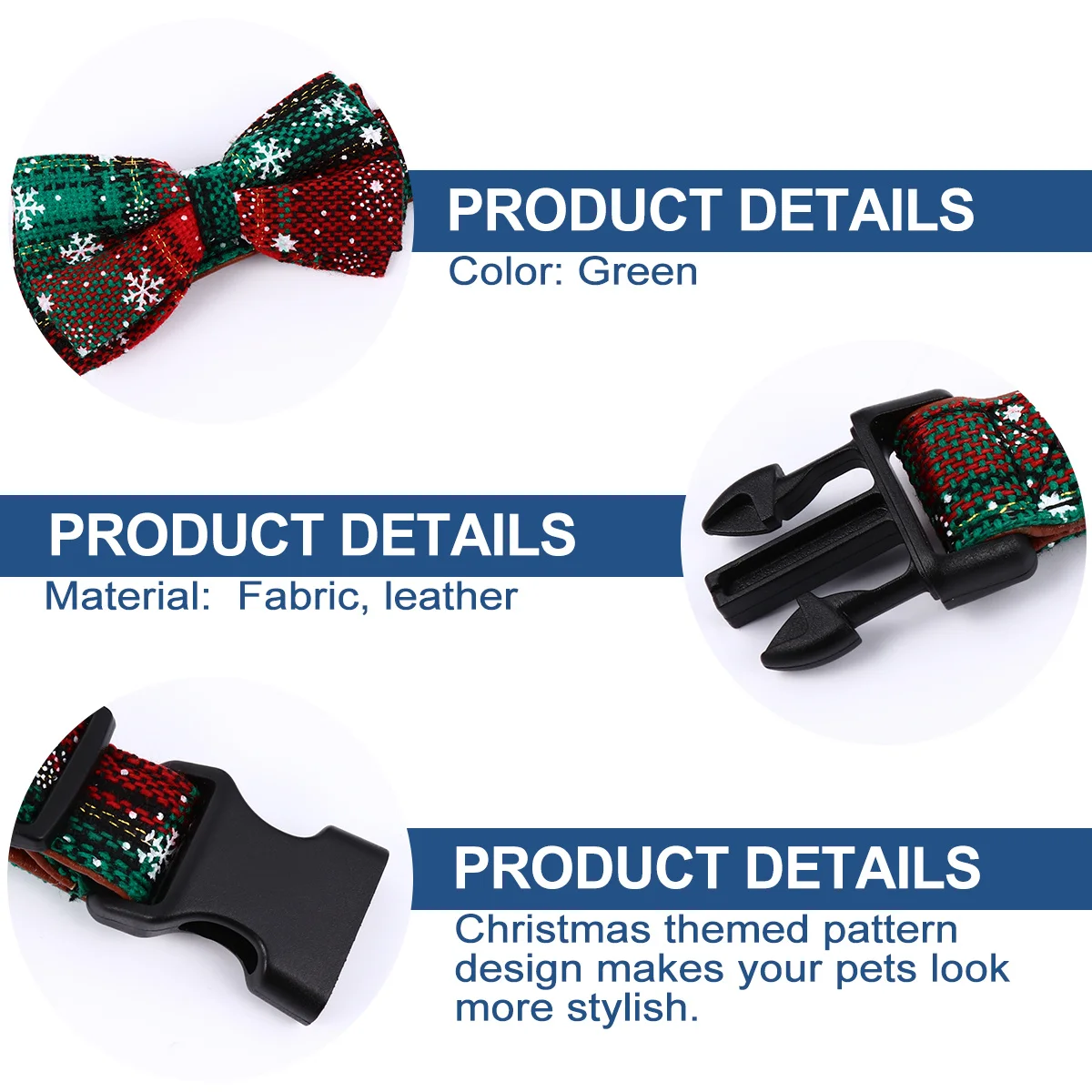 

2Pcs Christmas Dog Collar and Leash Set Adorable Bow Knot Design Safe High Quality Pet Neck Chain for Cats Dogs Festive Photo